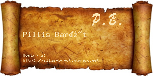 Pillis Barót névjegykártya